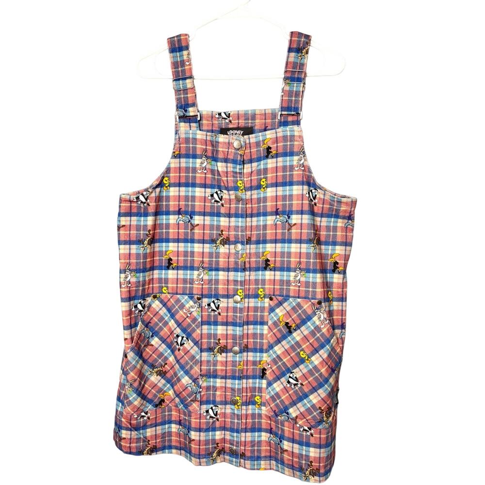 Teddy Fresh x Loony Tunes Corduroy Pinafore Overall Mini Dress L